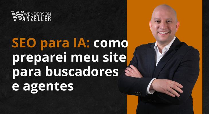 Capa editorial de tecnologia para artigo sobre SEO para IA
